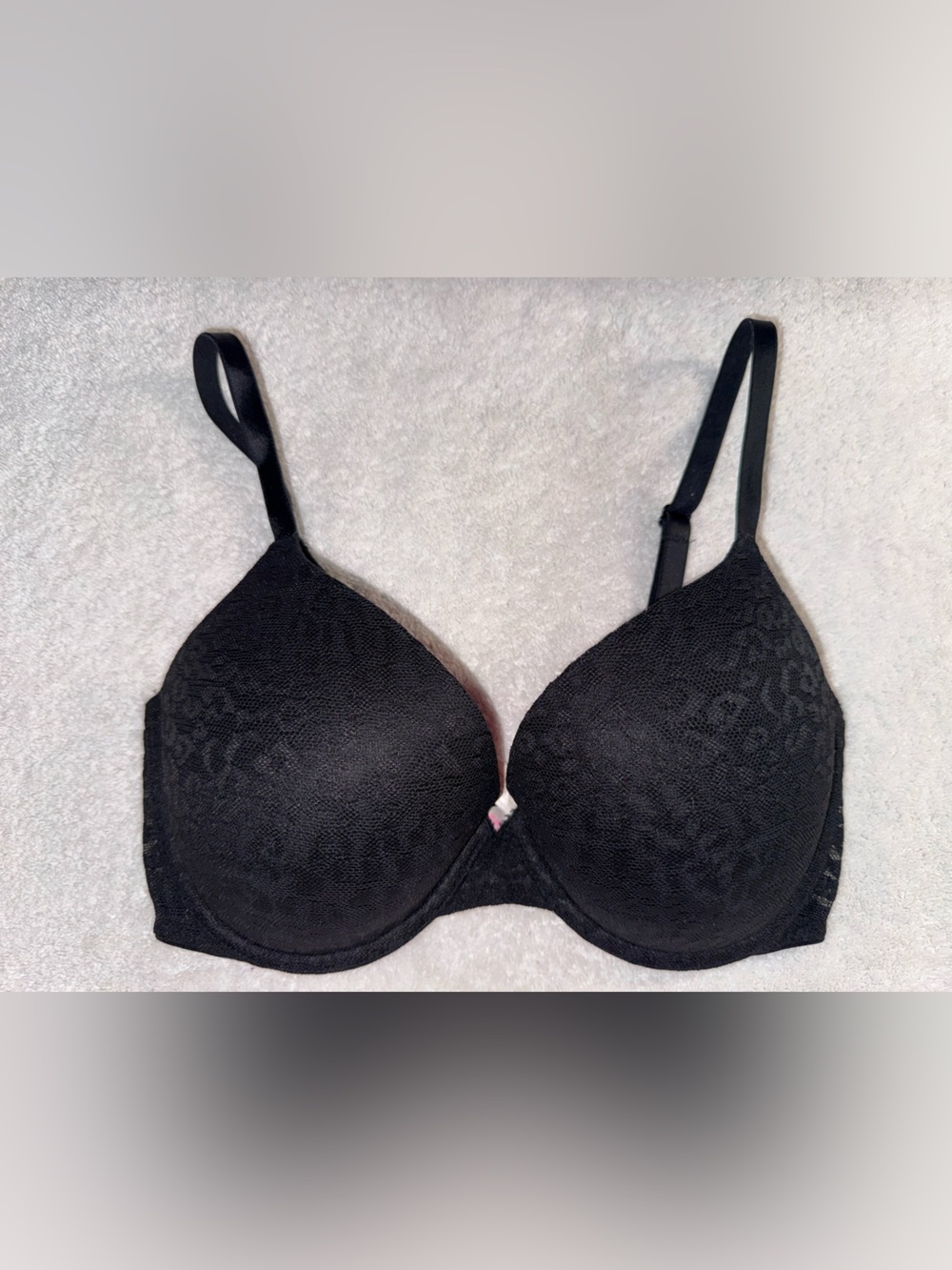 Victorias Secret PINK Push Up Bra Black Leopard Print‎ Size 32DD